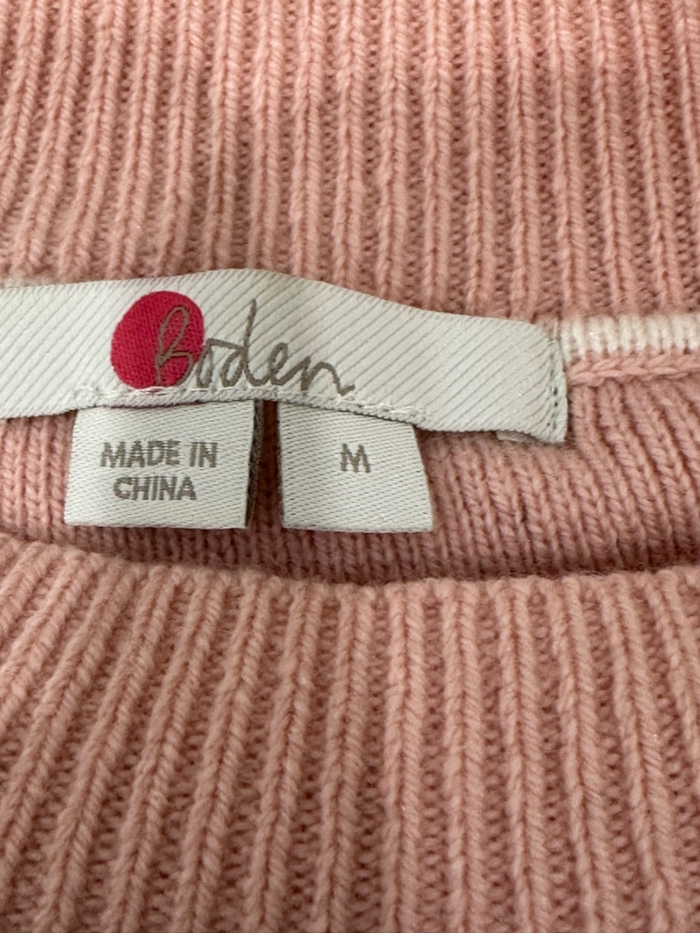 Boden light Pink Knit Sweater back slit oversized boxy preppy
